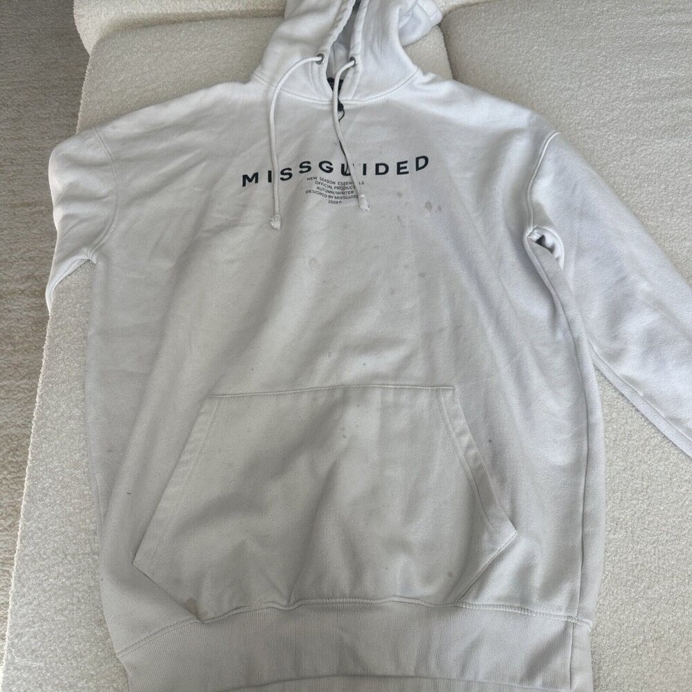 Misguided Hoodie Dress‎ White Size 4